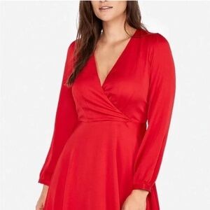 New Express Surplice Fit and Flare Dress Cocktail Party